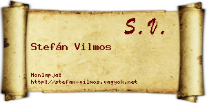 Stefán Vilmos névjegykártya